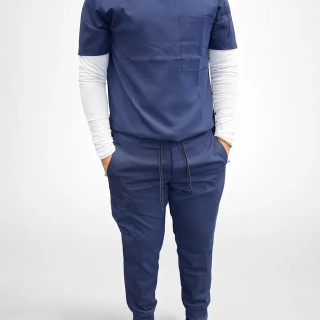 Conjunto de 3 piezas uniforme médico (azul marino)