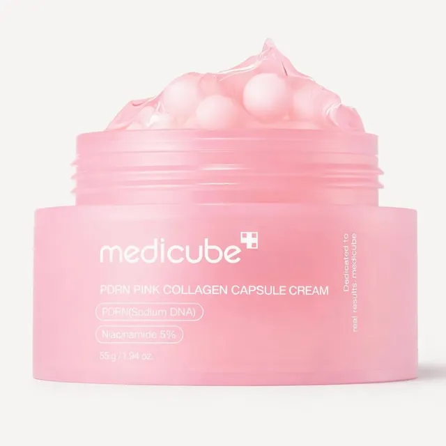Crema cápsula Medicube PDRN colágeno rosa